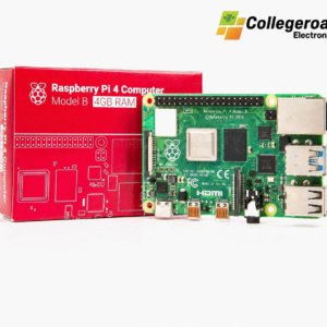 Raspberry Pi 4 Model B 4GB RAM board with product box and College Road Electronics