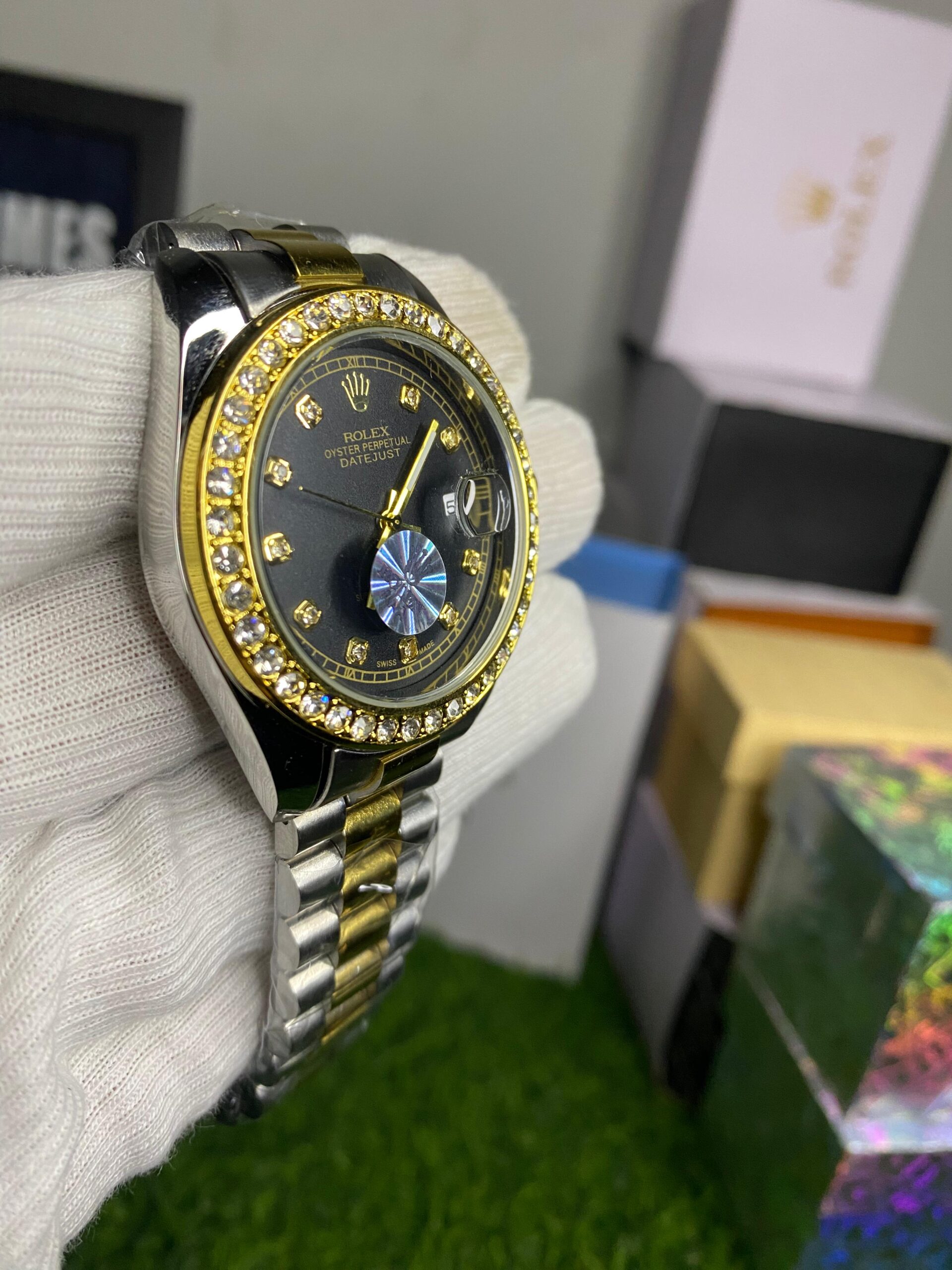 ROLEX OYSTER PERPETUAL DATE JUST BLACK SCREEN