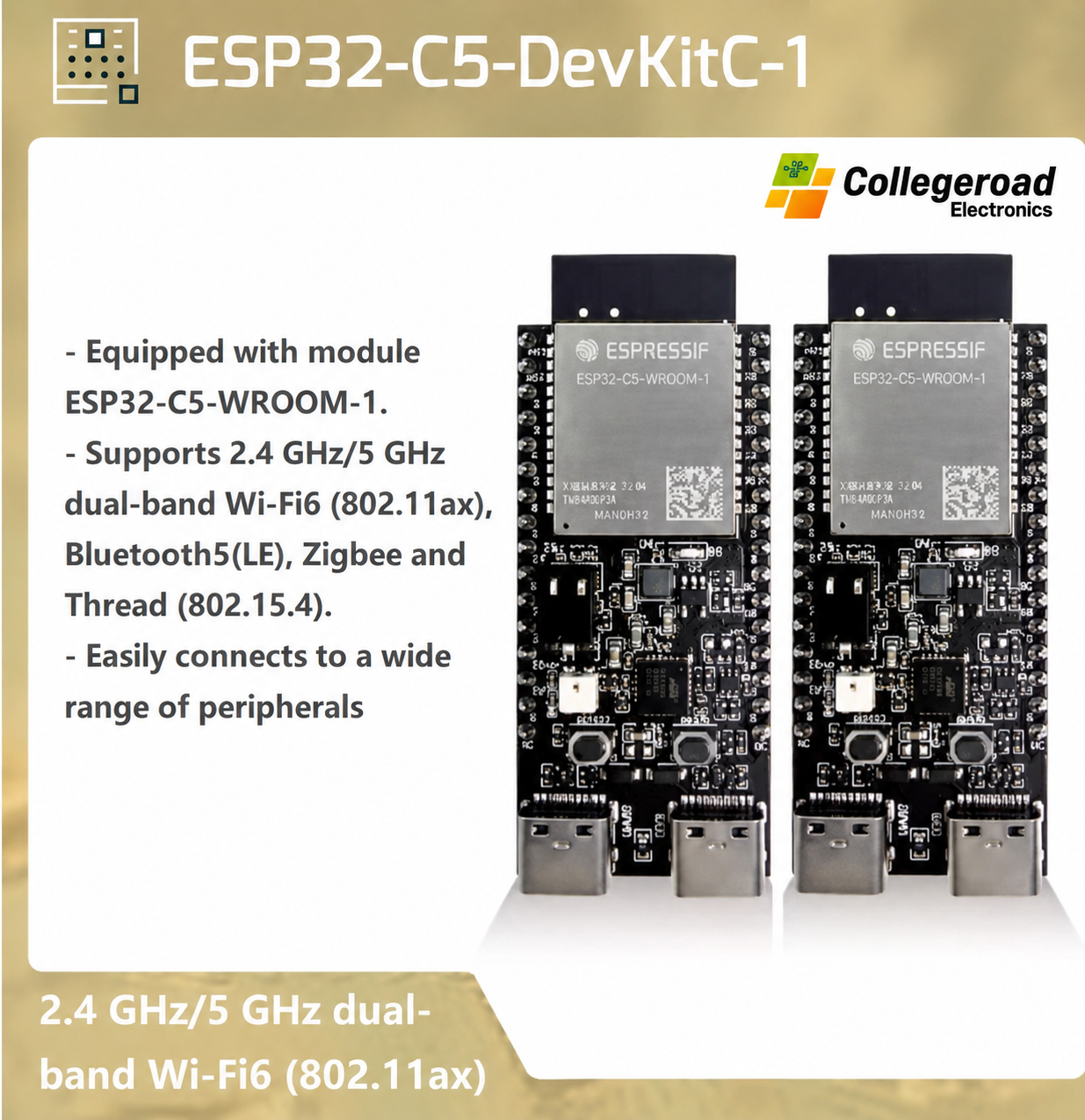 ESP32-C5 WiFi 6 Dual-Band Bluetooth IoT Development Board